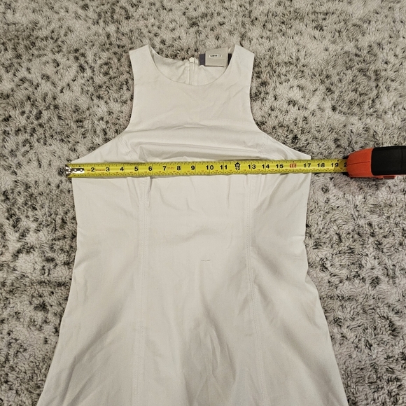 BHLDN SZ Med White Halter Helena Sleeveless Seamed Mini Lined Dress Zip Back - Picture 5 of 13
